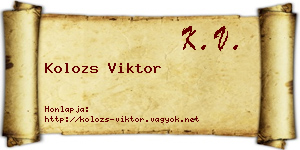 Kolozs Viktor névjegykártya